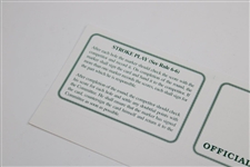 1986 Masters Tournament Official Scorecard