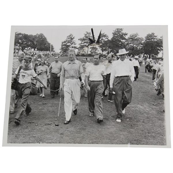 Bobby Jones, Craig Wood & Ed Dudley 1942 Hale America Open Wire Photo