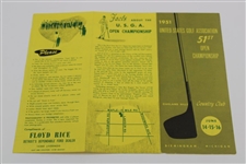 Ben Hogan Signed 1951 US Open at Oakland Hills CC Program w/Pairing Sheet JSA ALOA