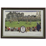 Original Currier & Ives Ltd Ed Lithograph - Bobby Jones Sinks Winning Putt in the 1927 Open - Framed