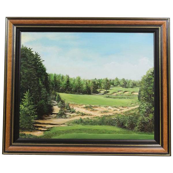 Original Pine Valley 18th Hole Painting on Canvas Signed by Artist James Cota - Framed