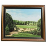 Original Pine Valley 18th Hole Painting on Canvas Signed by Artist James Cota - Framed