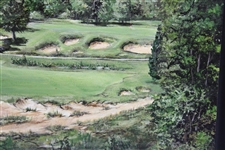 Original Pine Valley 18th Hole Painting on Canvas Signed by Artist James Cota - Framed
