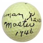 Herman Keiser Signed Golf Ball with Masters 1946 Notation JSA ALOA
