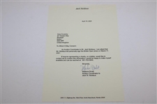 Jack Nicklaus Signed Photo at The 1966 Open at Muirfield w/Letter - JSA ALOA