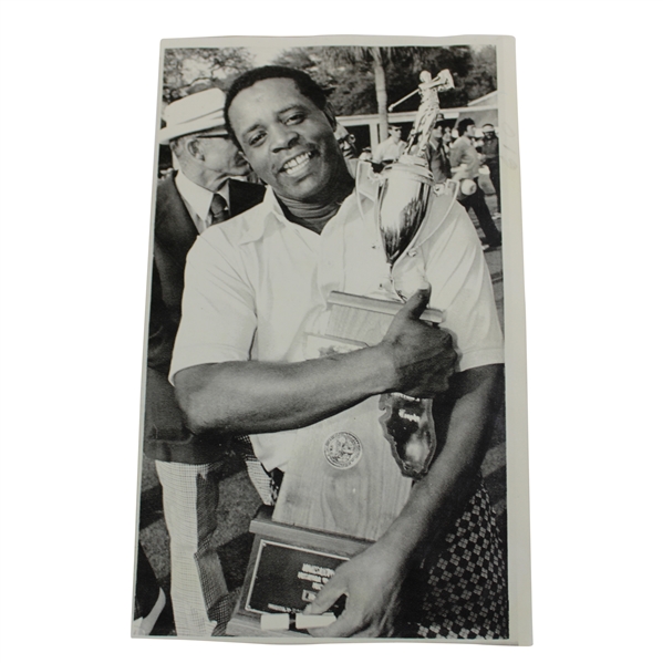 Lee Elder Holding The Monsanto Open Trophy 1974 Photo