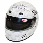 Danny Edwards Signed & Inscribed Personal Race Worn Titleist Racing Helmet w/Photo Match JSA ALOA