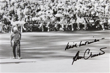Ben Crenshaw with Masters Scoreboard Signed 8x10 B&W Photo JSA ALOA