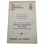 1953 Open Championship at Carnoustie Monday & Tuesday Official Program & Draw - Hogan Win