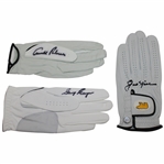 Big 3 Palmer, Nicklaus & Player Signed LH White Golf Gloves JSA ALOA