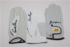 Big 3' Palmer, Nicklaus & Player Signed LH White Golf Gloves JSA ALOA