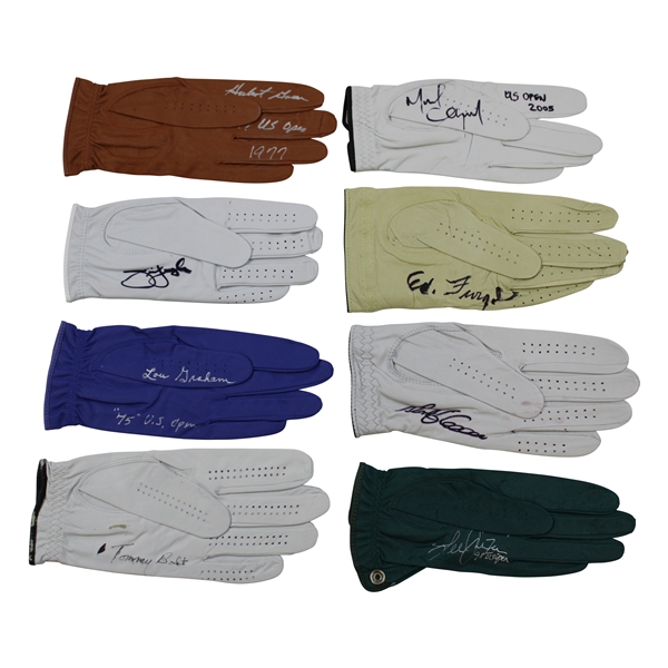 Bolt, Furgol, Furyk & Five (5) other US Open Champions Signed Golf Gloves JSA ALOA