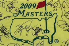Michael Jordan, Gretzky & Sports Legends Signed 2009 Masters Flag JSA #YY19728