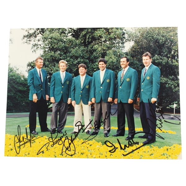 Masters Intl. Champs Seve, Langer, Lyle, Woosnam Olazabal & Faldo Signed Photo JSA ALOA
