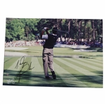 Tiger Woods Signed & Personalized 1997 Masters Par 3 Contest Tee-Shot Photo to Caddie Wayne Beck JSA ALOA