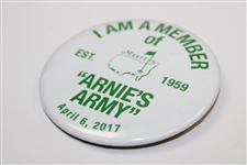 2017 Masters Tournament 'I Am A Member of Arnie's Army' Commemorative Pinback Button