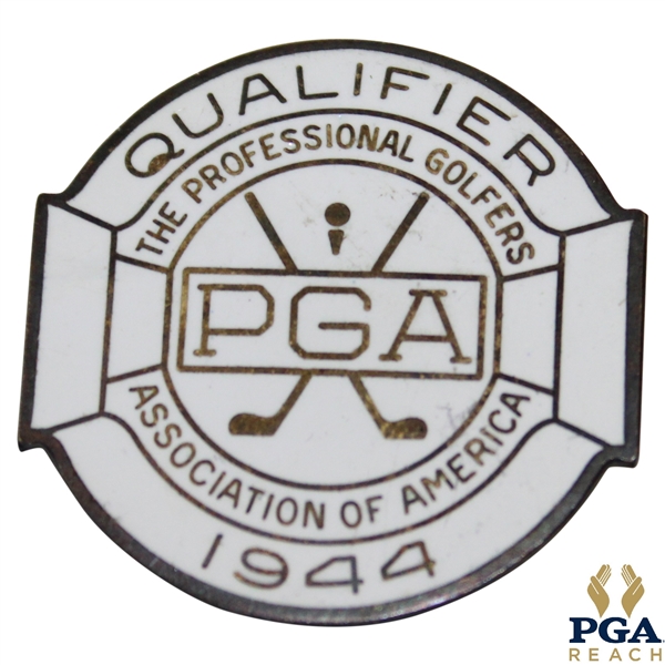 1944 PGA Championship at Manito G&CC Contestant Badge - Bob Hamilton Winner
