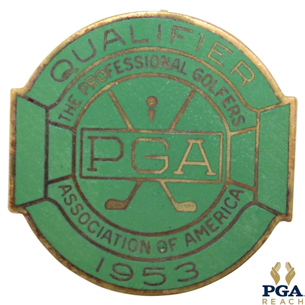 1953 PGA Championship at Birmingham CC Contestant Badge - Walter Burkemo Winner