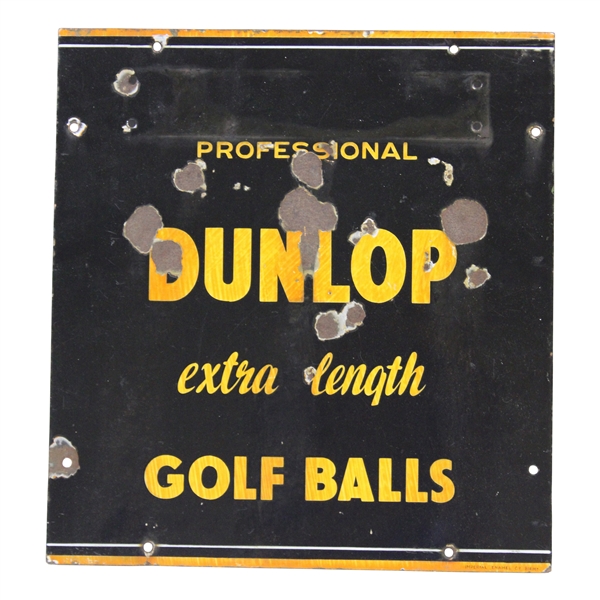 Professional Dunlop Extra Length Golf Balls Metal Broadside Advertising Sign
