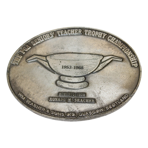 1953-1968 Seniors Teacher Trophy Championship Medallion/Weight  - Thomas W. Crane
