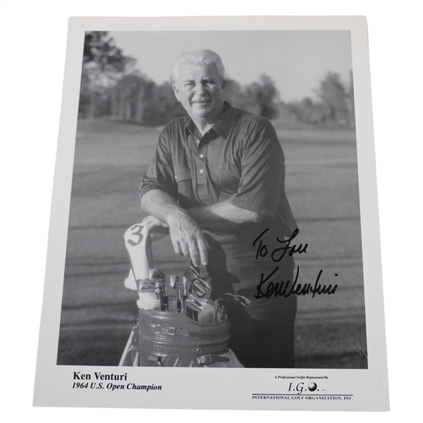 Ken Venturi Signed B&W I.G.O. Promotional Picture - Personalized JSA ALOA