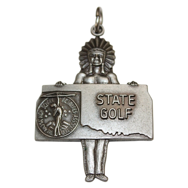 1968 Oklahoma OHSAA State Golf Medal Class A 2-Ball 2nd Place Chief Medal