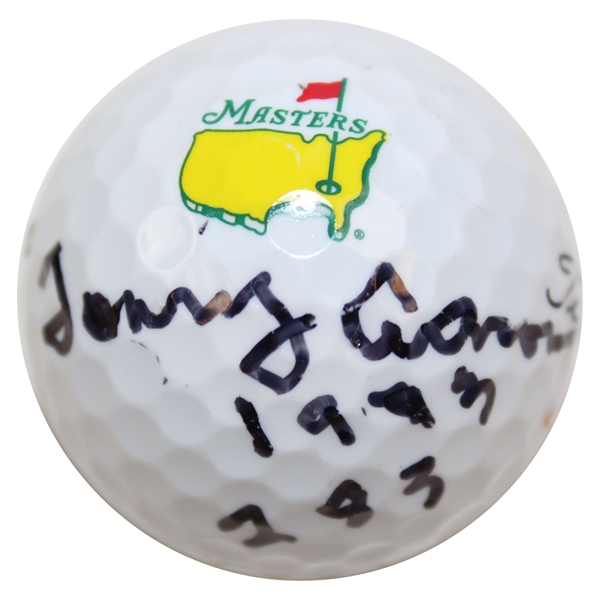 Tommy Aaron Signed Masters Logo Golf Ball with Year Won & Score JSA ALOA