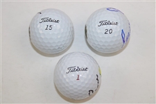 Big 3' Palmer, Nicklaus & Player Signed Masters & Berckmans Logo Golf Balls JSA ALOA