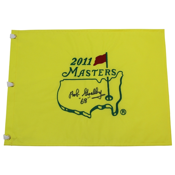 Bob Goalby Signed 2011 Masters Embroidered Flag with 68 JSA ALOA