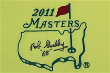 Bob Goalby Signed 2011 Masters Embroidered Flag with '68' JSA ALOA