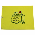 Nick Faldo Signed 2011 Masters Embroidered Flag with 1989-90-96 JSA ALOA