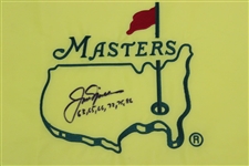 Jack Nicklaus Signed Undated Masters Embroidered Flag with Years Won JSA ALOA