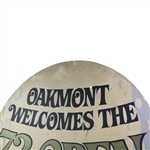 1973 US Open at Oakmont CC Large Tournament Used Welcome Sign - 43 Diameter!