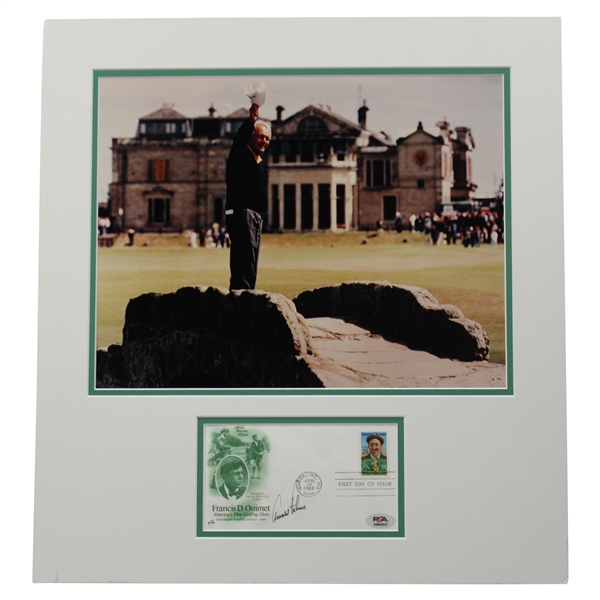 Arnold Palmer Signed Envelope With Photo Of Him At St. Andrews PSA #AM60537