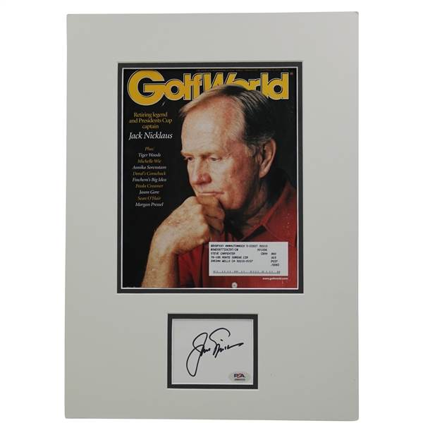 Jack Nicklaus Signed Cut Signature Magazine Display Poster PSA #AM60535