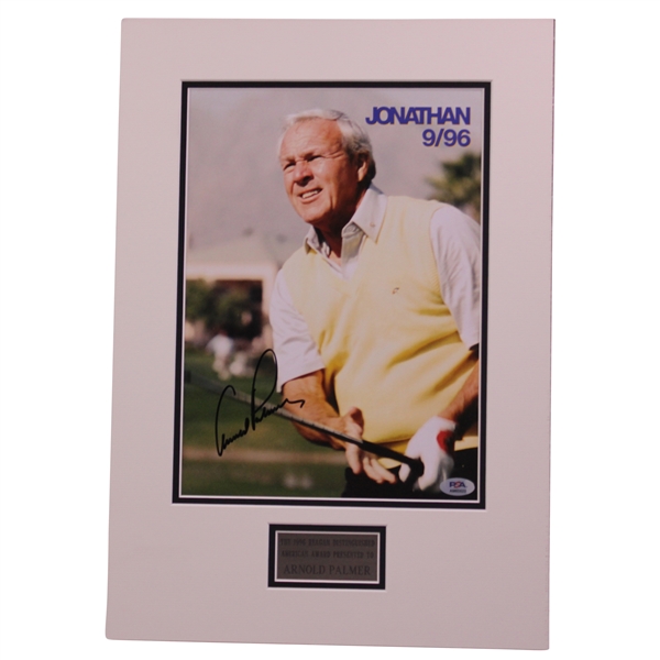 Arnold Palmer Signed 1996 Reagan Distinguished American Award Poster Display PSA #AM60523