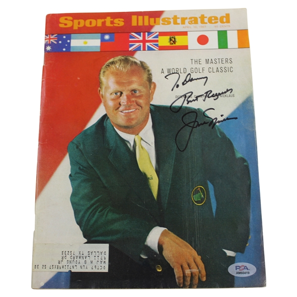 Jack Nicklaus Signed April 10th 1967 Sports Illustrated Magazine PSA# AM60419