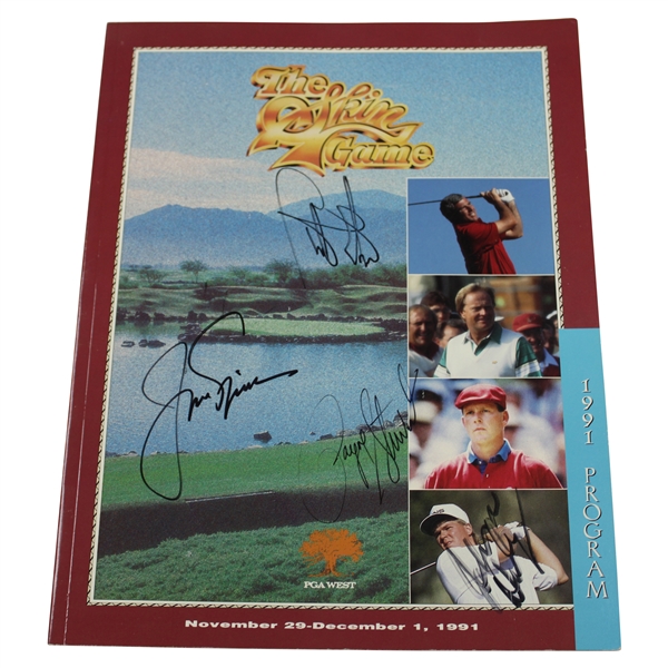 Jack Nicklaus, Payne Stewart & 2 Others Signed 1991 Skins Game Program PSA# AM60418