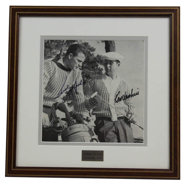 Ken Venturi & Frank Gifford Signed Photo From Pebble beach in 1959 Framed PSA #AN06448