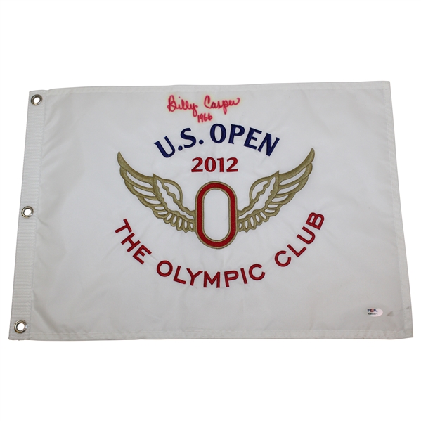 Billy Casper Signed 2012 US Open at The Olympic Club Embroidered Flag PSA# AM53671