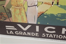 Circa 1928 Vichy La Grande Station Thermale Golf Railway Original Poster by Roger Soubie
