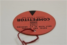 1964 Open Championship At St. Andrews Competitor Badge #183