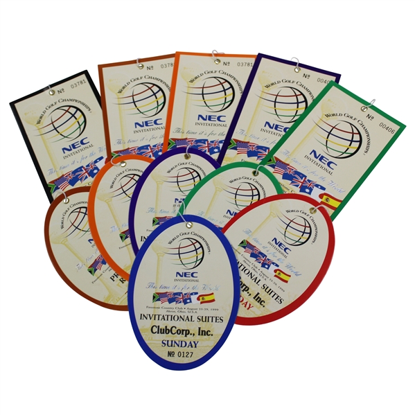 Eleven (11) 1999 World Golf Championship Tickets - Monday-Sunday - Tiger Win