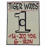 1996 Tiger Woods Pro-Debut at GMO Hole-In-One on  #14 Calligraphy Plaque