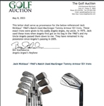 Jack Nicklaus' 1960's Match Used MacGregor Tommy Armour SS1 Irons - Given to Angelo (Letter)