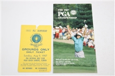 Nicklaus, Langer, Faldo & Zoeller Signed 1987 PGA Pairing Sheet w/Program & Ticket JSA ALOA