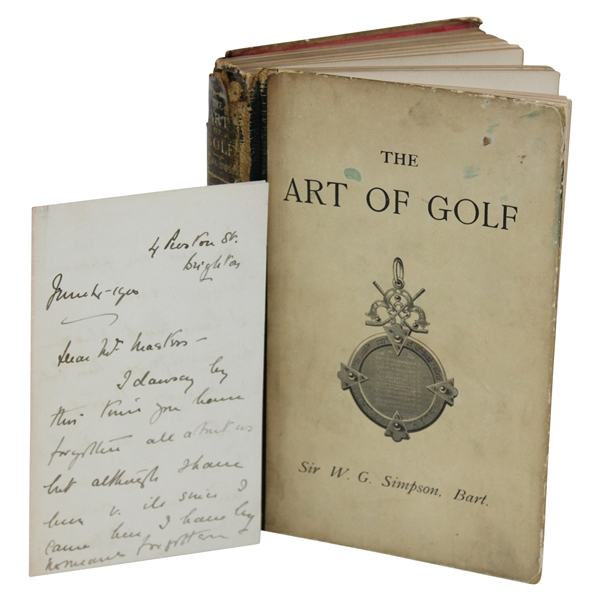 1892 The Art Of Golf by Sir W.G. Simpson - Second Edition