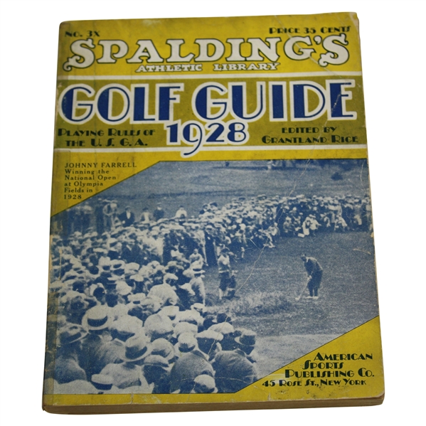 1928 Spalding Athletic Library Official Golf Guide Edited by Grantland Rice