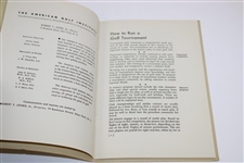 1936 'How To Run A Golf Tournament' By Bobby Jones