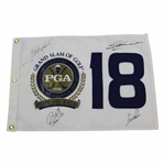 Els, Price, Norman & Olazabal Signed PGA Grand Slam of Golf at Poipu Bay Flag JSA ALOA